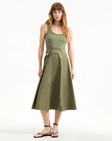 Ennis Mixed-Media Dress in Stone Army | Veronica Beard