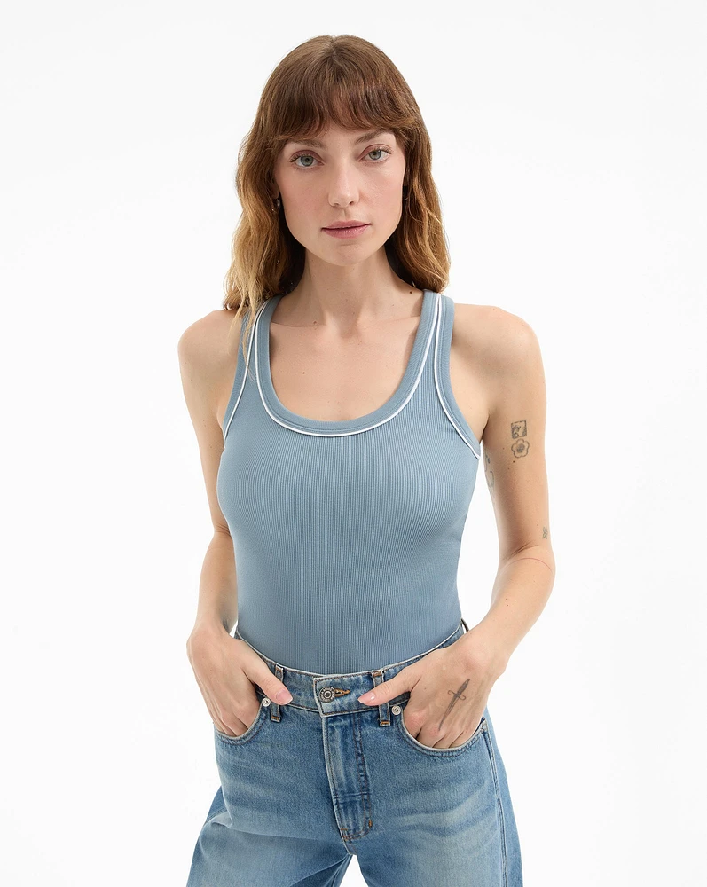 Birke Tank Top in Lake Mist | Veronica Beard