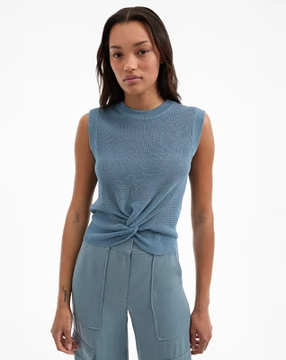 Kellen Twist-Front Sweater in Lake Mist | Veronica Beard