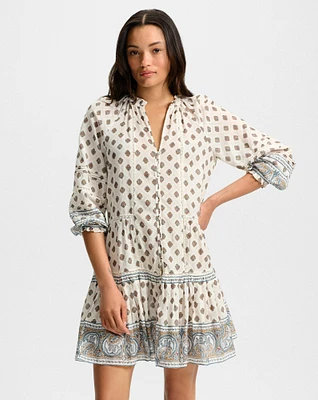 Belissa Tent Dress in Dove Multi | Veronica Beard