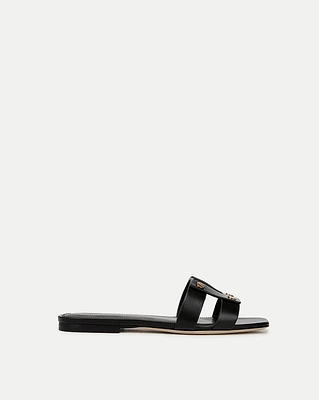 Via Slide Sandal in Black | Veronica Beard