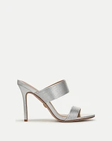 Asha Leather Sandal in Silver | Veronica Beard