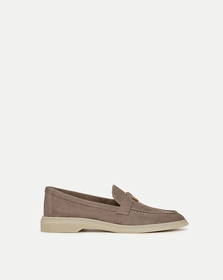 Ailey Suede Loafer in Taupe | Veronica Beard