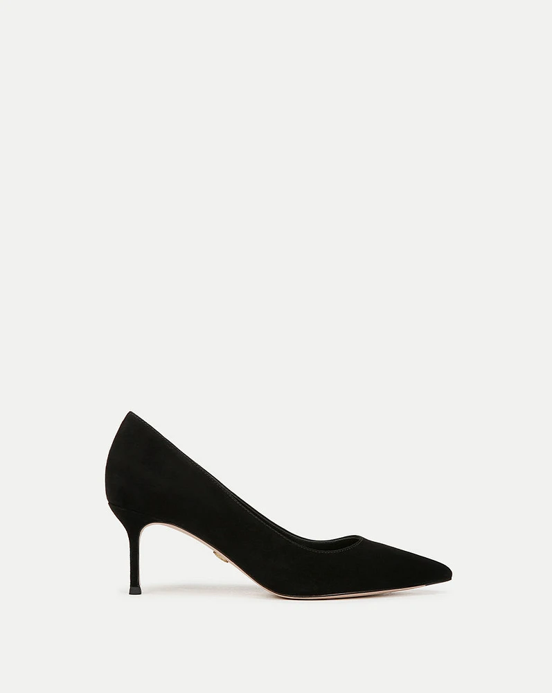 Rita Suede Pump in Black | Veronica Beard