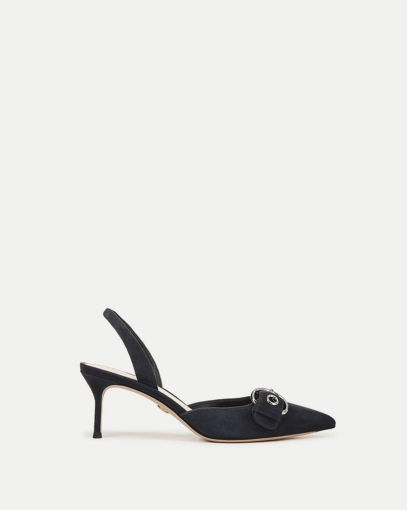 Roxy Suede Slingback Pump in Eclipse | Veronica Beard