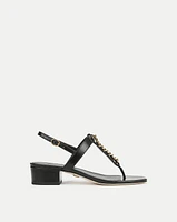 Andie Chain-Link Sandal in Black | Veronica Beard