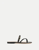 Marthe Leather Sandal in Black | Veronica Beard