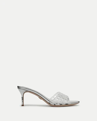 Tia Jelly Sandal in Clear/Silver | Veronica Beard