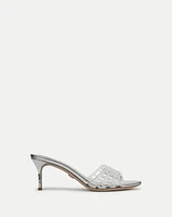 Tia Jelly Sandal in Clear/Silver | Veronica Beard