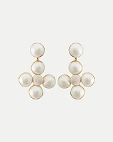 Pearl Cross Earrings Clip Backing | Veronica Beard