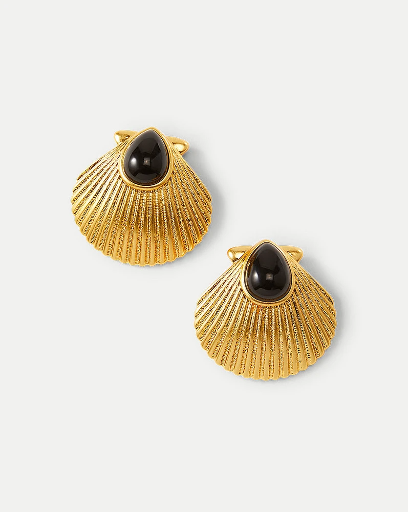 Shell Earrings in Gold | Veronica Beard