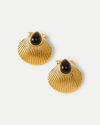 Shell Earrings in Gold | Veronica Beard