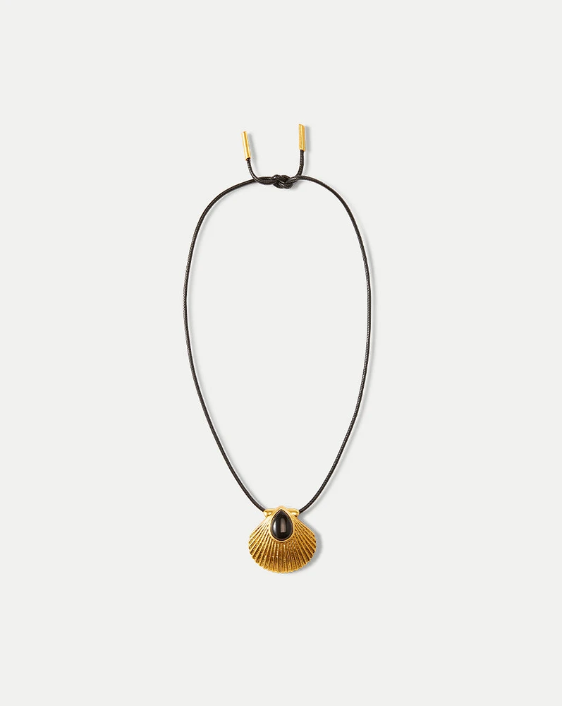 Shell Cord Necklace in Gold | Veronica Beard