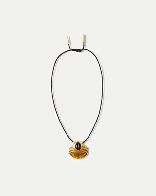 Shell Cord Necklace in Gold | Veronica Beard