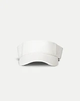 Vegan Leather Visor in White | Veronica Beard