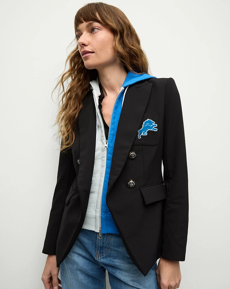 Detroit Lions Dickey Jacket in Black/Silver | Veronica Beard