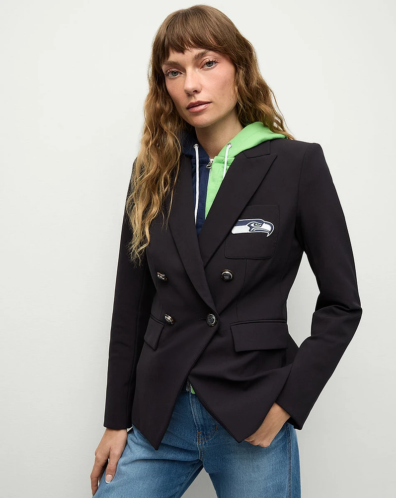 Seattle Seahawks Dickey Jacket in Navy/Silver | Veronica Beard