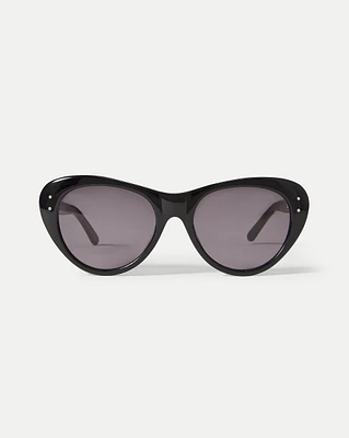 Edie Cat-Eye Sunglasses in Black | Veronica Beard