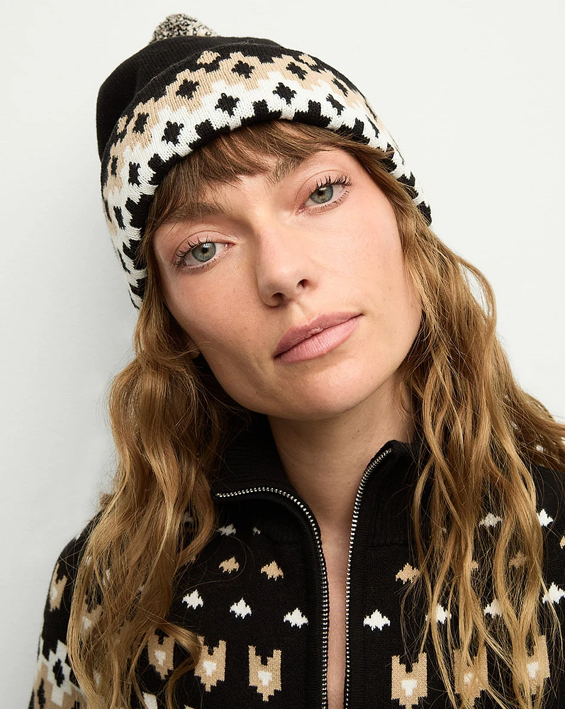 Fairbanks Knit Beanie in Black | Veronica Beard