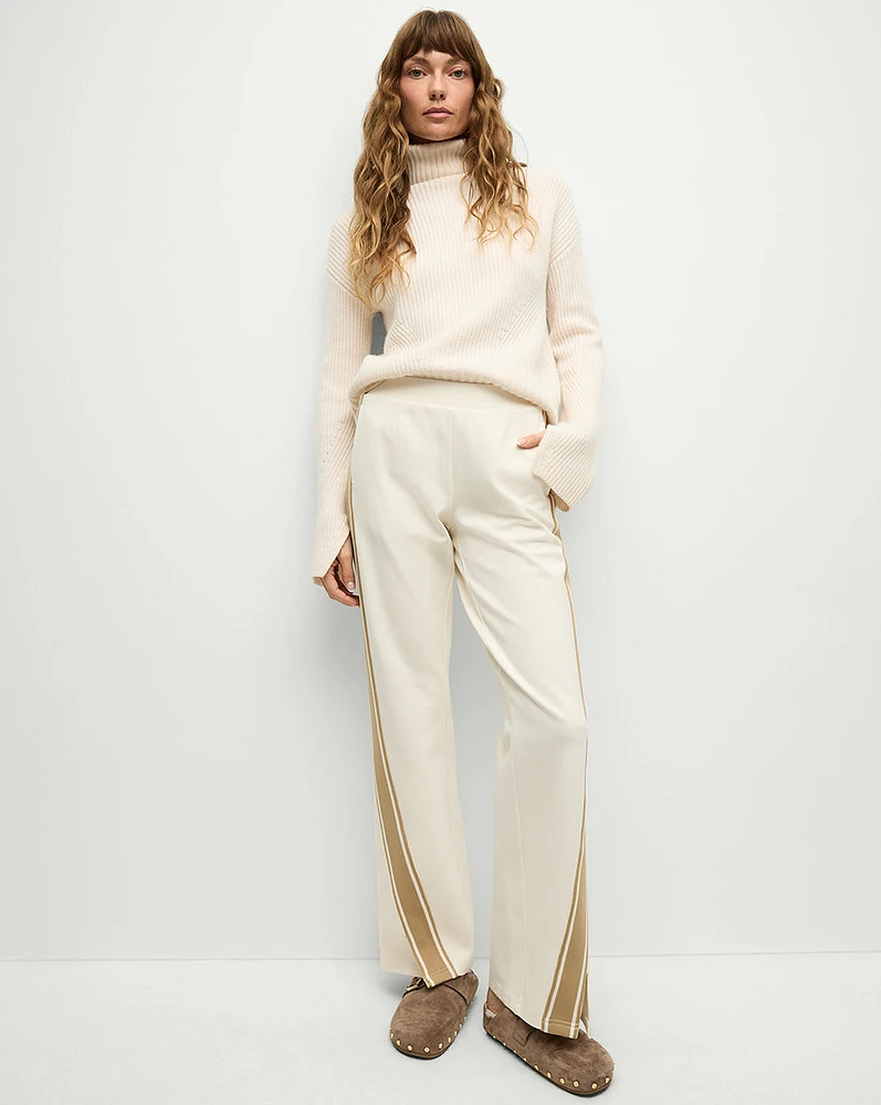 Sun Valley Petra Flare Pants in Natural/White | Veronica Beard