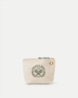 Veronica Beard Sports Club Canvas Pouch in Beige | Veronica Beard