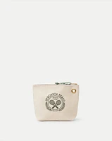 Veronica Beard Sports Club Canvas Pouch in Beige | Veronica Beard