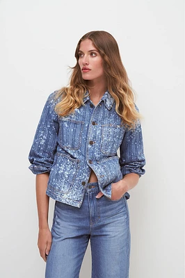 Dahl Acid-Washed Denim Jacket in Sapphire Sun | Veronica Beard