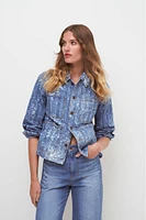 Dahl Acid-Washed Denim Jacket in Sapphire Sun | Veronica Beard