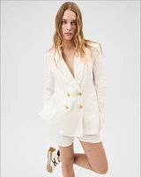 Dale Linen Dickey Jacket in White | Veronica Beard