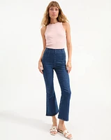 Carson Off-Duty Cropped Flare Jeans in Bright Blue | Veronica Beard