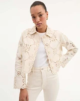 Adelaide Eyelet Jacket in White | Veronica Beard