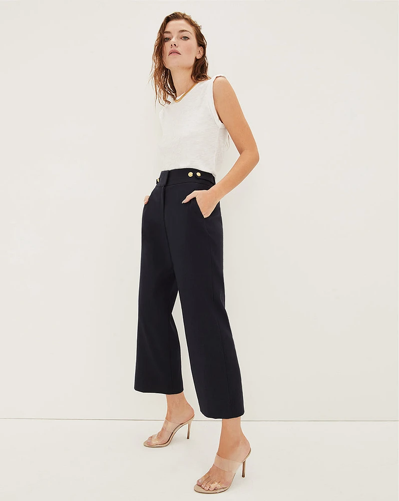 Aubrie Women's Linen Cropped Pant | Veronica Beard