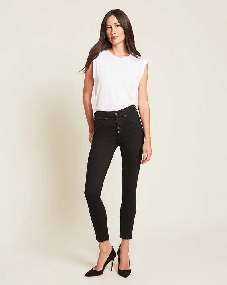 Debbie Ankle Crop Skinny Jean in Onyx | Veronica Beard