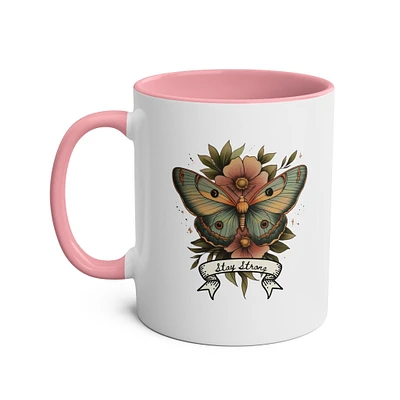 Mug - Pastel Tattoo Moth 'Stay Strong' Coffee Mug, 11oz