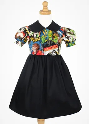 Girl's Hollywood Monsters Peter Pan Collar Dress