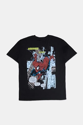 Mens The Amazing Spider-Man Comic T-Shirt - Black /