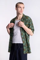 Arsenic Mens Kaleidoscope Print Button-Up - Green /