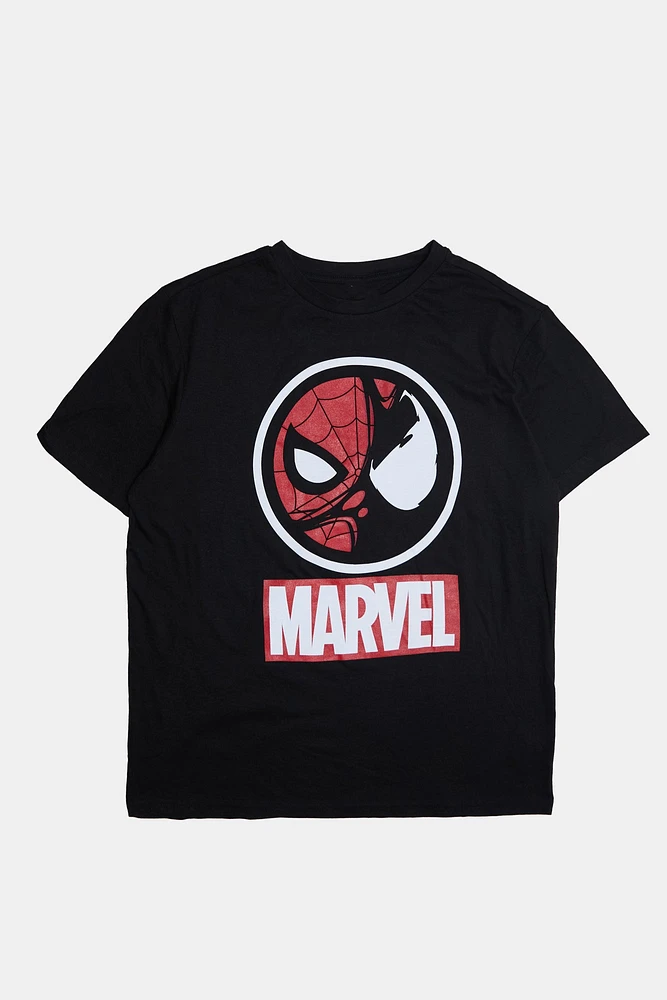 Mens Marvel Spider-Man & Venom T-Shirt - Black /