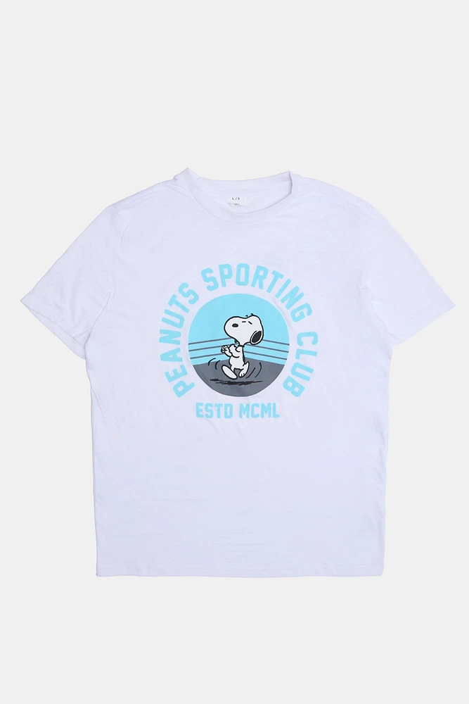 Mens Peanuts Sporting Club T-Shirt - White /