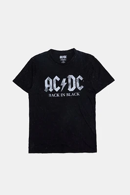 Mens AC/DC Acid Wash T-Shirt - Black /