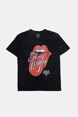 Mens The Rolling Stones Acid Wash T-Shirt - Black /