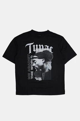 Mens Tupac Oversized T-Shirt - Black /