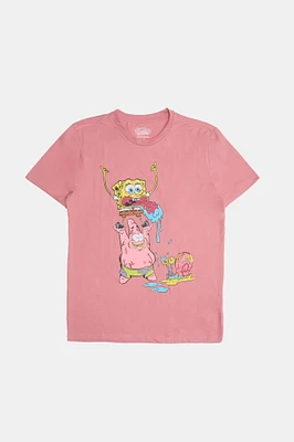 Mens SpongeBob SquarePants Graphic T-Shirt - Rose /