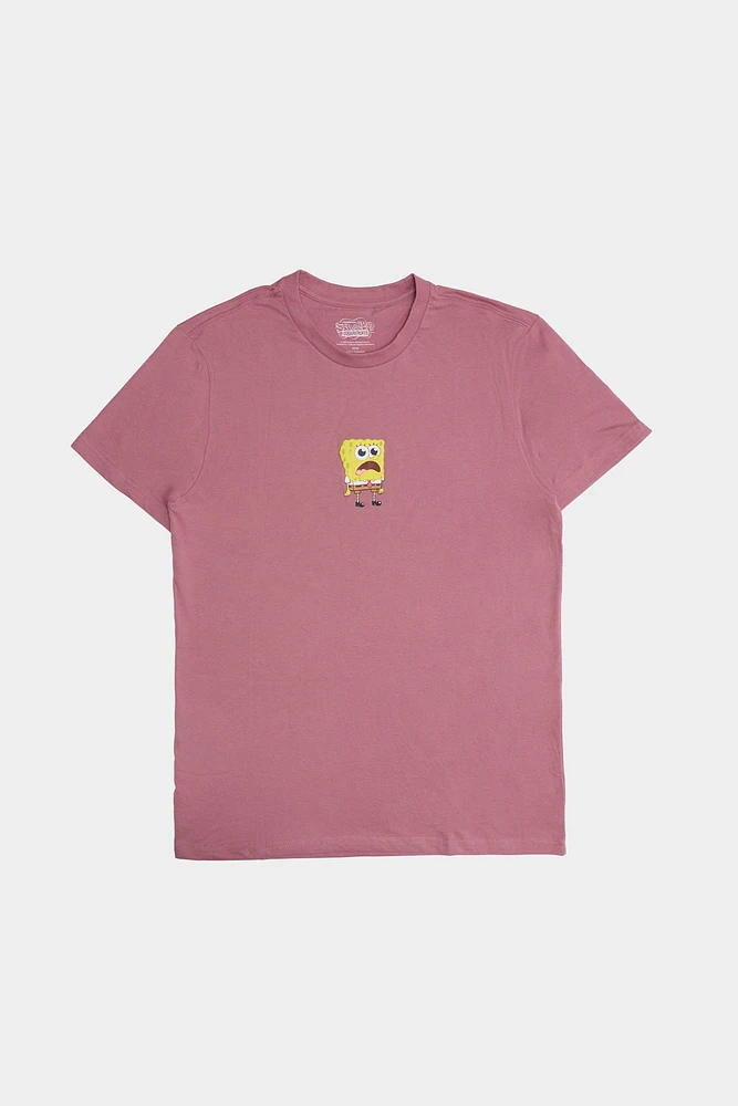 Mens SpongeBob SquarePants T-Shirt - Rose /