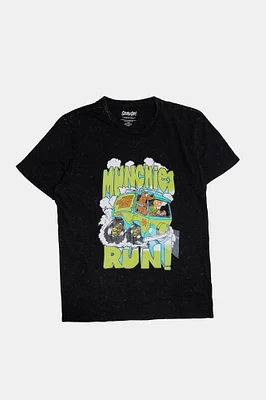 Mens Scooby-Doo Acid Wash Graphic T-Shirt - Black /