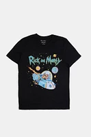 Mens Rick And Morty Graphic T-Shirt - Black /