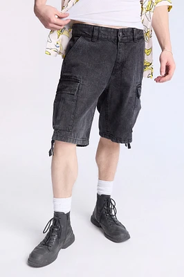 Arsenic Mens Loose Denim Cargo Shorts - /