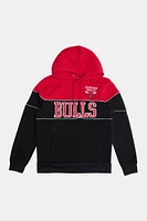 Mens Chicago Bulls Colour Block Hoodie - Black /