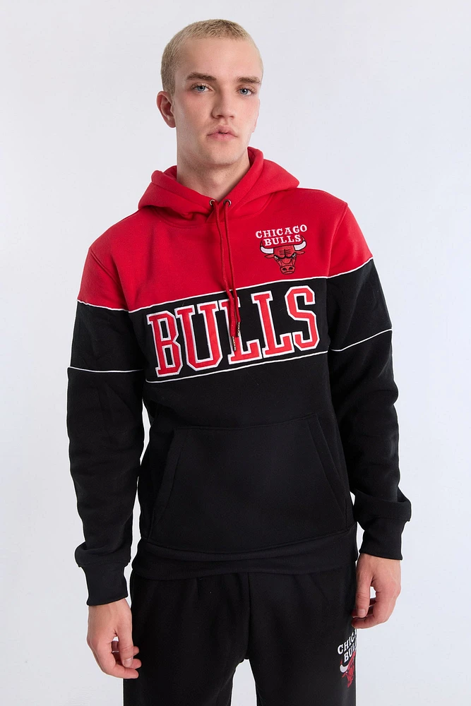 Mens Chicago Bulls Colour Block Hoodie - Black /