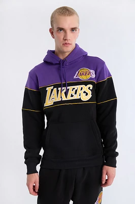 Mens LA Lakers Colour Block Hoodie - Purple /